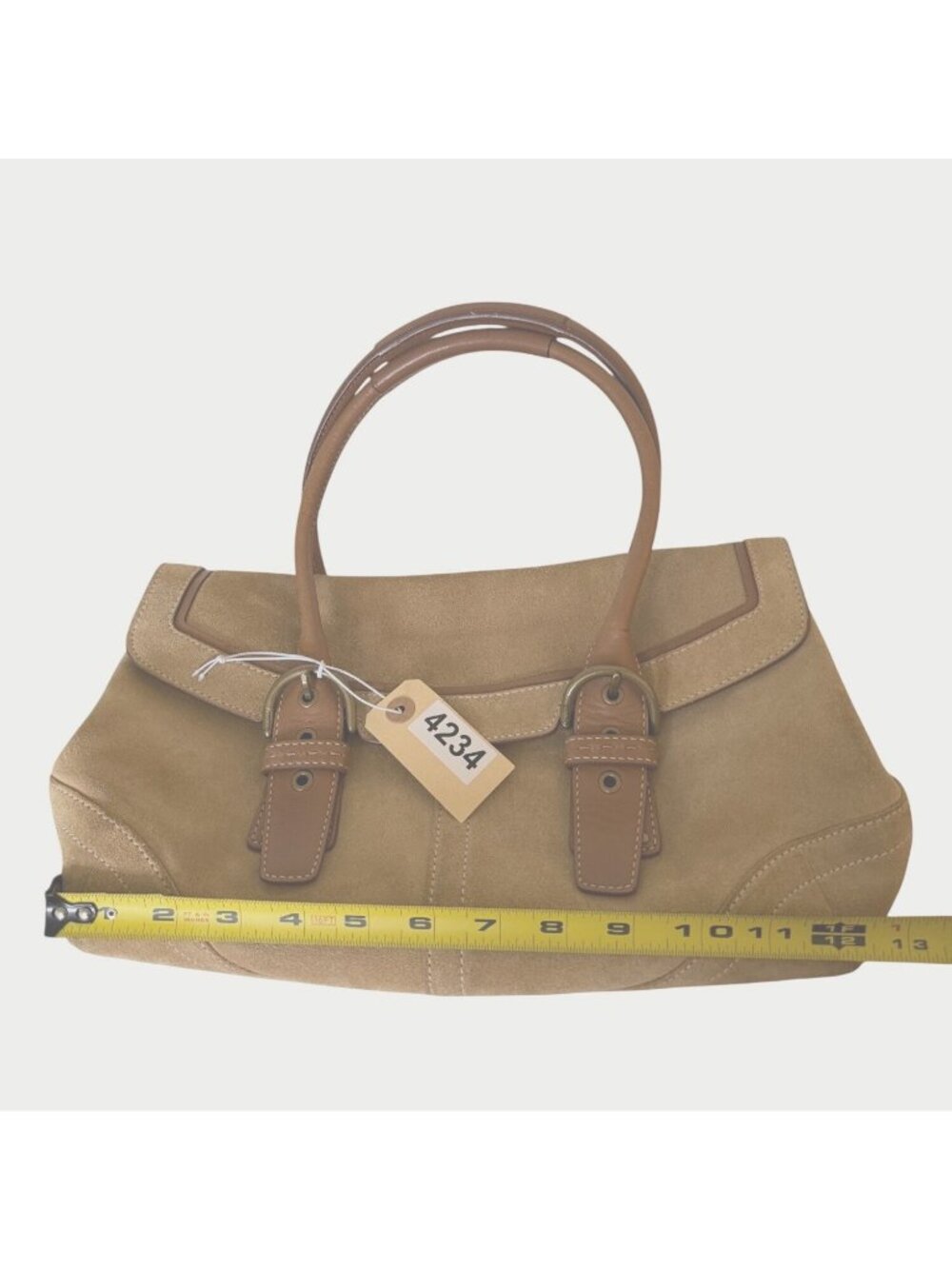 Vintage 2004 Coach Camel Soho Flap Satchel No.9674 Beautiful Suede Bag - Picture 7 of 9